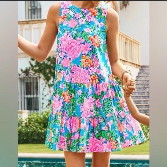 Lilly Pulitzer Trina Multi Rose to the occasion poplin swing dress - Picture 1 of 5